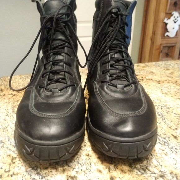 RARE OAKLEY SI BLACK LEATHER BOOTS Mens 14 Elite Special Forces Tactical Shoes - Picture 5 of 12